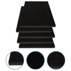 NOLITOY Foam Insert Display Trays 5 Pack Black Velvet Ring Organizer, 100 Slot Foam Insert Holder Jewelry Display Trays for Selling Rings Jewelry Foam Insert