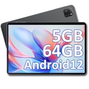 oscal 𝘽𝙡𝙖𝙘𝙠𝙫𝙞𝙚𝙬 tablet 10.1 inch android 12 tablet, 2024 upgraded pad60 5gb ram 64gb rom (1tb tf) tablet android with 6580mah battery, 1280 x 800 hd ips touch screen, dual camera, wifi, bt