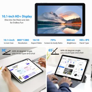 OSCAL 𝘽𝙡𝙖𝙘𝙠𝙫𝙞𝙚𝙬 Tablet 10.1 inch Android 12 Tablet, 2024 Upgraded PAD60 5GB RAM 64GB ROM (1TB TF) Tablet Android with 6580mAh Battery, 1280 x 800 HD IPS Touch Screen, Dual Camera, WiFi, BT