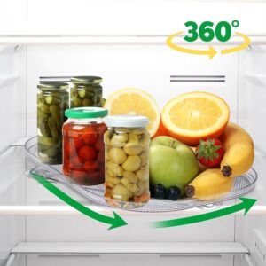 Hmdswa Lazy Susan Turntable Organizer for Refrigerator, 15.75'' Large Fridge Lazy Susan Organizer Rectangle - Clear PET Material | Space-Saving Solution for Easy Access