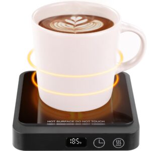 rigstne coffee mug warmer - 20w portable mug warmer for desk, coffee cup warmer with auto shut off, candle warmer plate for travel, office and home, black (no cup)