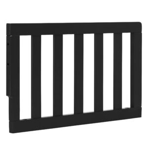dream on me convertible crib toddler guard rail in matte black vintage, converts cribs to toddler beds, solid wood construction