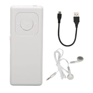 lossless mp3 player support 64g memory card, portable mini music player with earphone, digital walkman music player for study work (white)