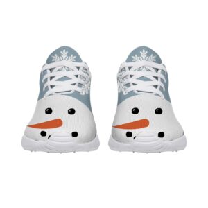 vogiant Christmas Snowman Snowflakes Womens Fashion Sneakers Sport Tennis Shoes,Size 6