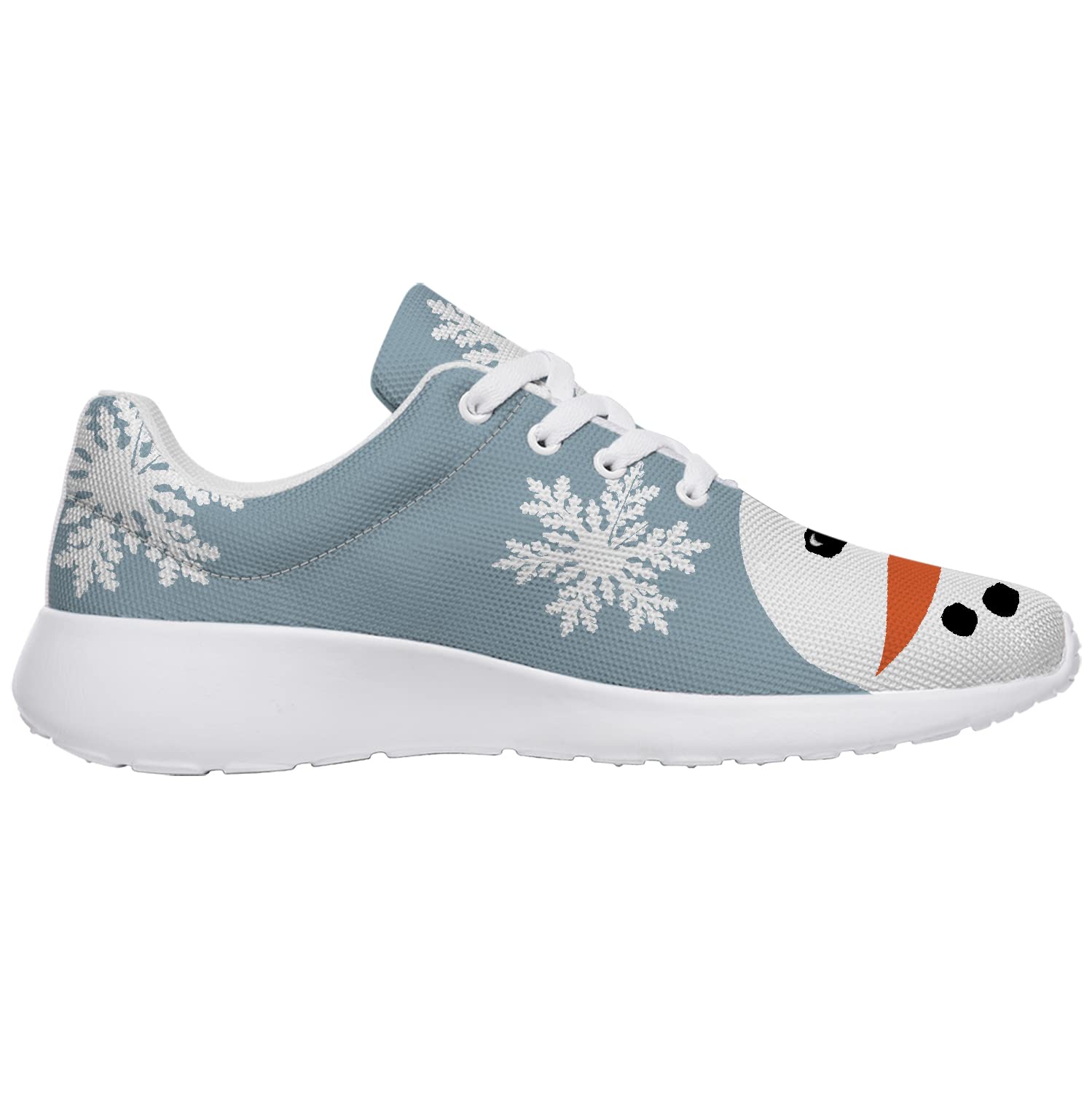 vogiant Christmas Snowman Snowflakes Womens Fashion Sneakers Sport Tennis Shoes,Size 6