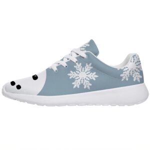 vogiant Christmas Snowman Snowflakes Womens Fashion Sneakers Sport Tennis Shoes,Size 6