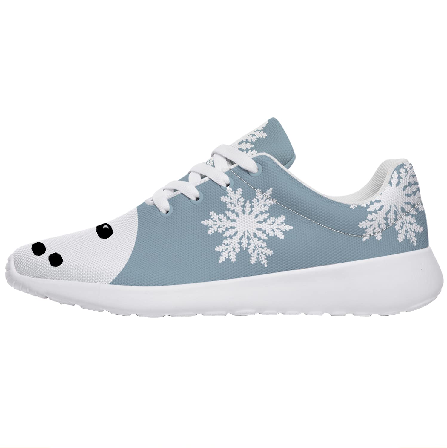 vogiant Christmas Snowman Snowflakes Womens Fashion Sneakers Sport Tennis Shoes,Size 6