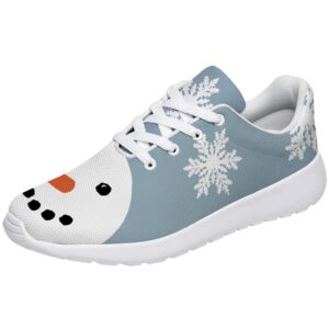 vogiant Christmas Snowman Snowflakes Womens Fashion Sneakers Sport Tennis Shoes,Size 6