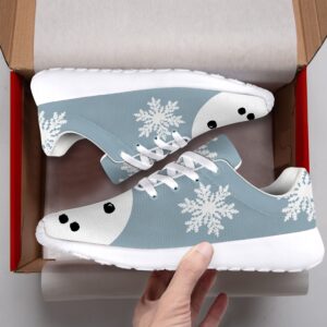 vogiant Christmas Snowman Snowflakes Womens Fashion Sneakers Sport Tennis Shoes,Size 6