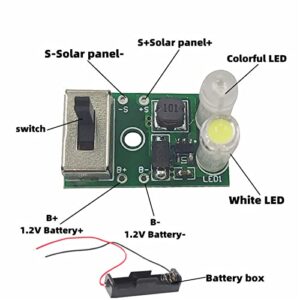 Solar Light Control Panel Kit 1.2V Solar Light Control Board Charging Protection PCB Solar Lawn Lamp Control Board Set with Instruction Manual