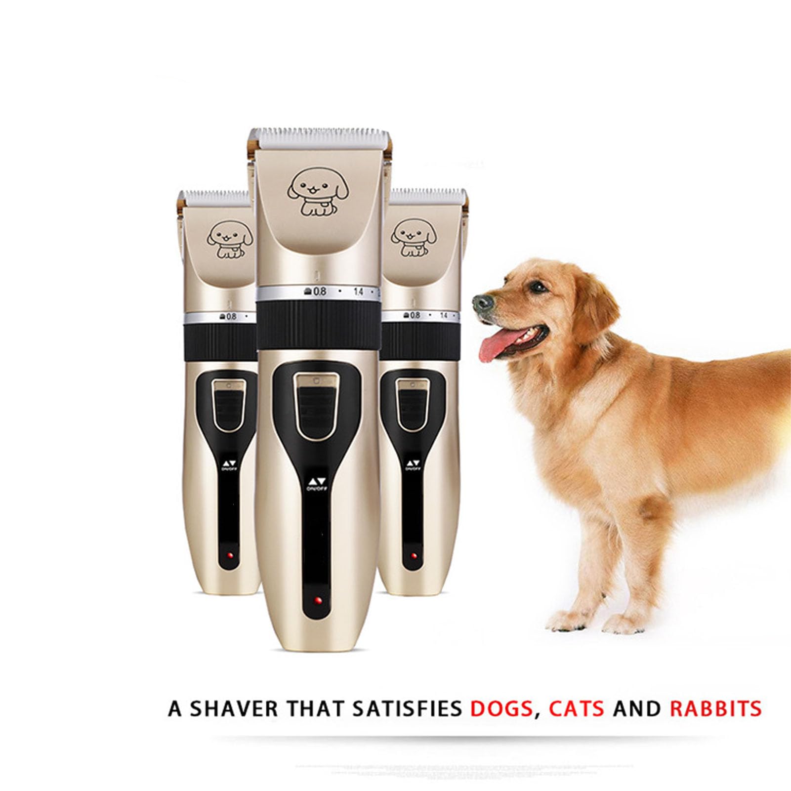 TITA-DONG Heavy Duty Pet Grooming Clippers Kit, Ceramic Material, Low Noise, Suitable for Small Dogs, Cats, Birds, and More