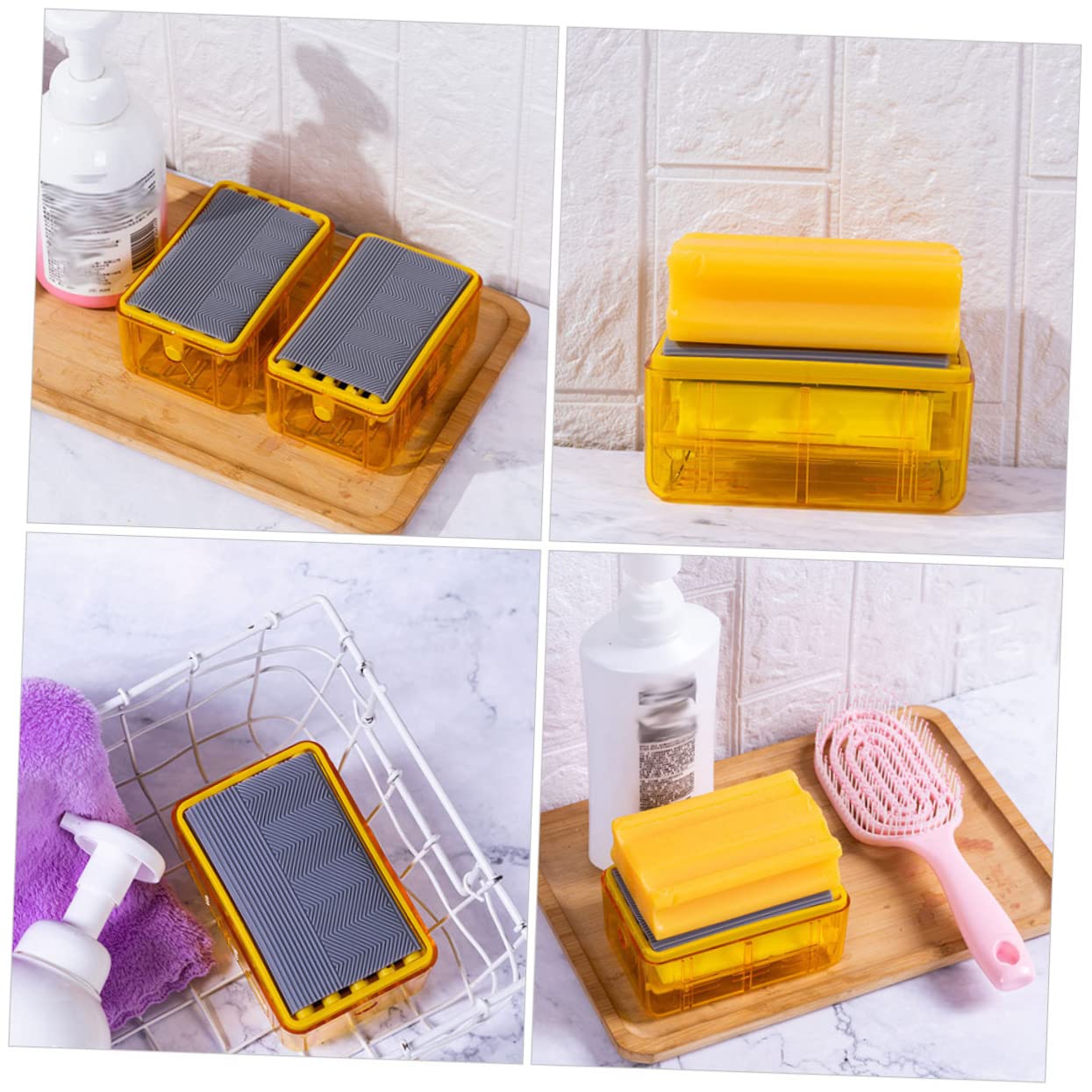 Zerodeko Box Soap Bar Box Soap Box with Rollers Soap Container Laundry Soap Containers para Guardar Containers for Clothes Soap Foaming Tools Soap Draining Box Pp