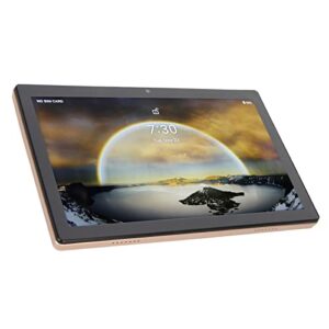 heepdd office tablet, 6gb ram 256gb rom us plug 100‑240v gaming tablet 10.1 inch fhd (gold)