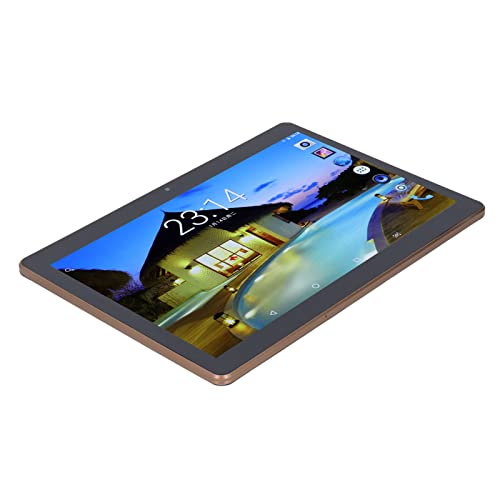 Smart Tablet, Flash CNC High Gloss Edge Body 0.3MP Front 2MP Rear Gold 5500mAh Octa Core Tablet with Plug for Daily (US Plug)