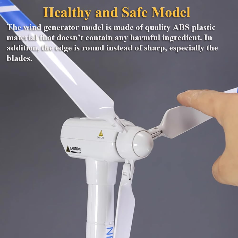 NEXTAKE Wind Turbine Model, 16.53 Inch Large Size Wind Generator Model Windmill Toy Science Kit STEM Experiment Kit with Wind-up Rotatable Blades