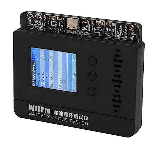 Battery Cycling Machine Tester, ABS and LCD AC 100 to 240V Automatic Parameter Matching 1.8 Inch TFT Screen Small Battery Tester for Repair (US Plug)