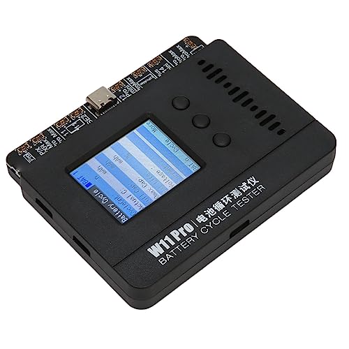 Battery Cycling Machine Tester, ABS and LCD AC 100 to 240V Automatic Parameter Matching 1.8 Inch TFT Screen Small Battery Tester for Repair (US Plug)