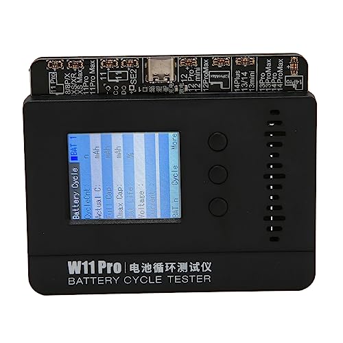 Battery Cycling Machine Tester, ABS and LCD AC 100 to 240V Automatic Parameter Matching 1.8 Inch TFT Screen Small Battery Tester for Repair (US Plug)