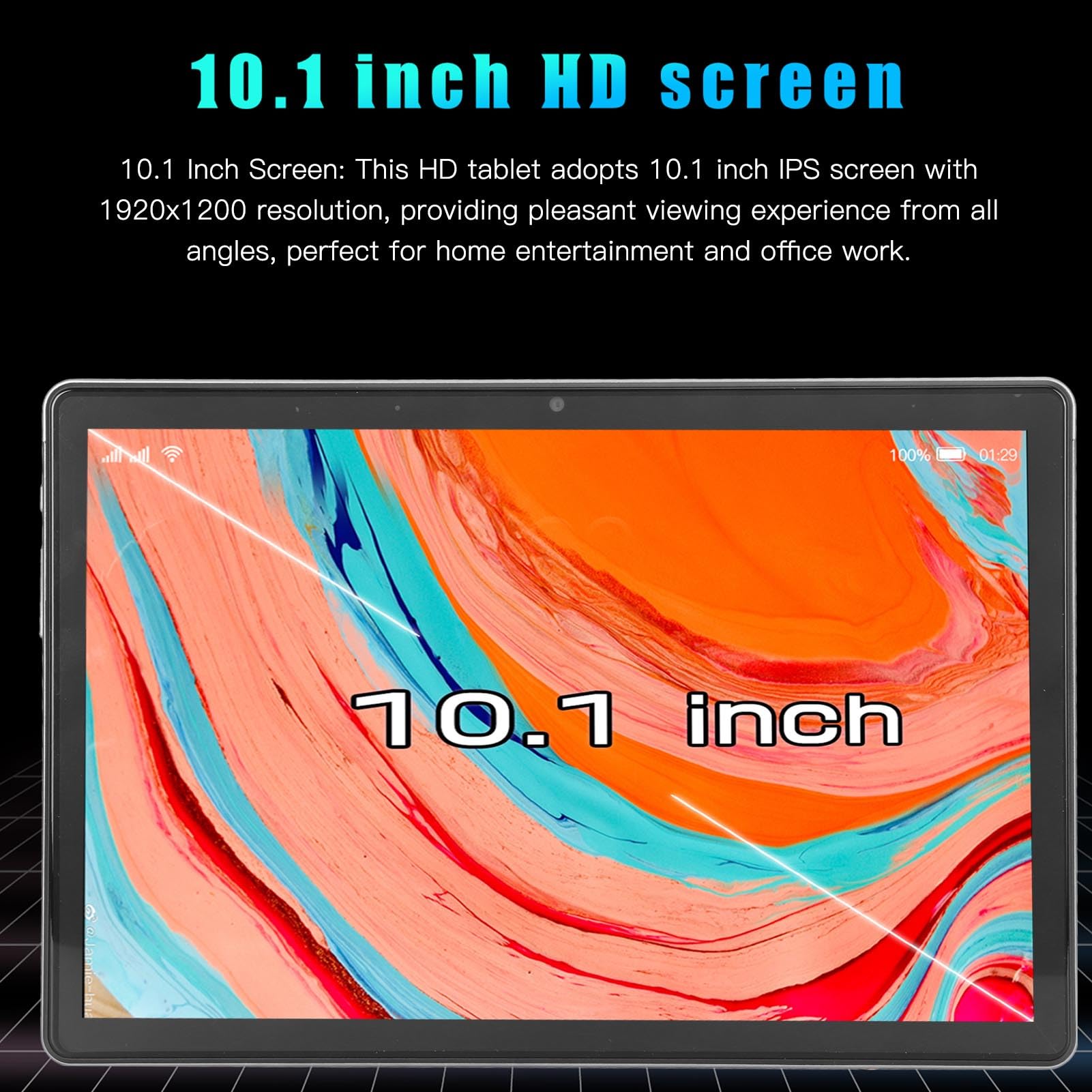 EBTOOLS Tablet, 10.1 Inch HD IPS Screen,10 Core CPU, 12GB RAM 256GB ROM Large Storage, 8800mAh 5G WiFi Office Tablet with GPS Navigation for Home School 100‑240V (Grey)