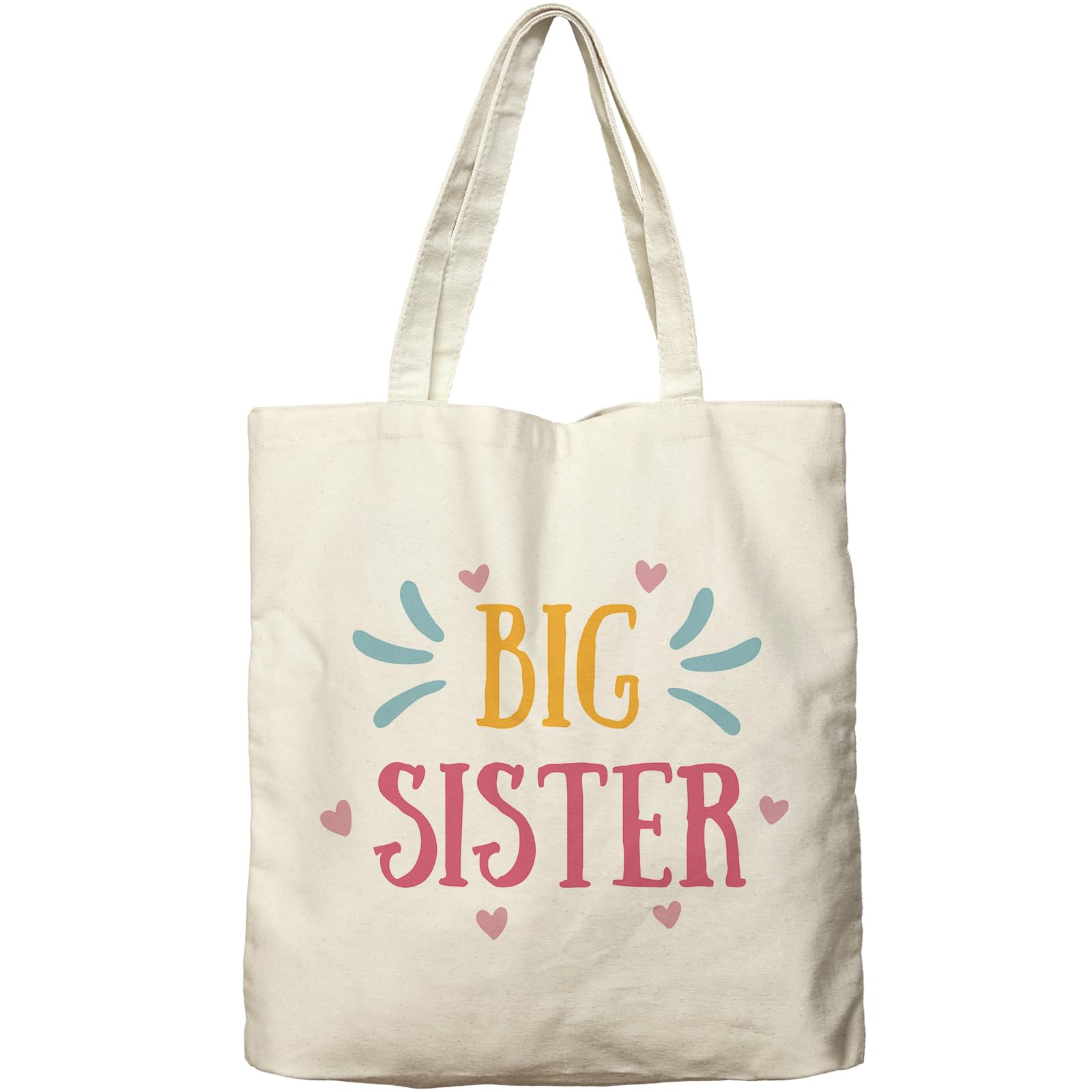 Dlzdn Big Sister Canvas Tote Bag For Women Aesthetic Cute Big Sister Tote Bag Shopping Grocery Bag Beach Bag Gifts for Women Teacher Bag Reusable Grocery Bag