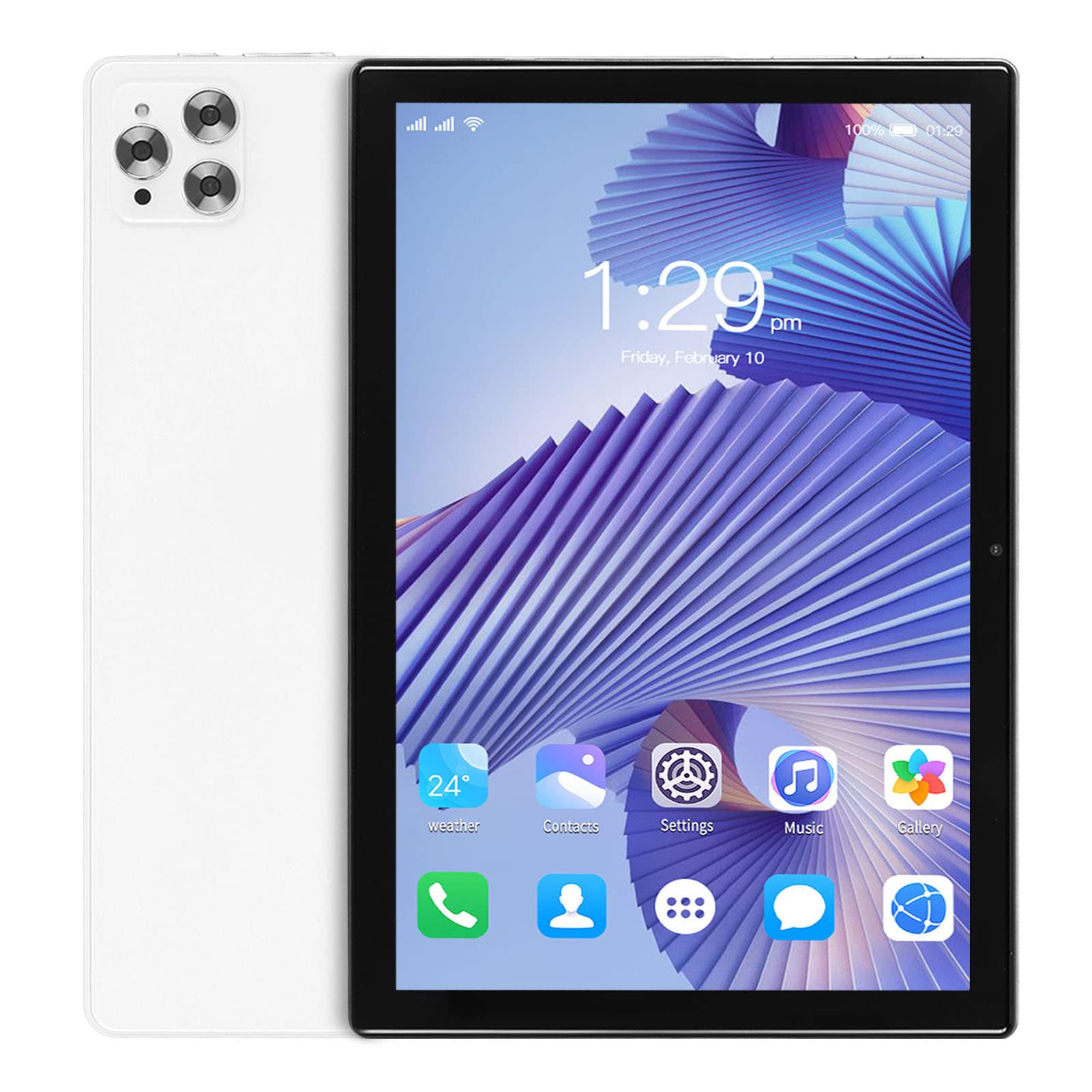 GLOGLOW HD Tablet, Octa Core CPU Business Tablet 10.1in FHD 8GB RAM 256GB ROM Aluminium Alloy for Home (US Plug)