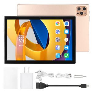 GLOGLOW HD Tablet PC, Multifunction 6GB RAM 64GB ROM 10.1 Inch Tablet for Working for Learning (Gold)