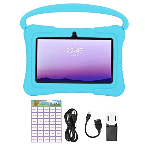 HEEPDD Toddler Tablet, 110-240V 7 Inch Kids Tablet Dual Camera Quad Core Processor 2GB 32GB for Android 10 for Entertainment (US Plug)