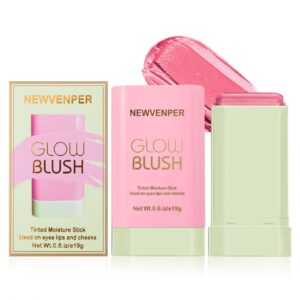 waterproof cream blush for cheek, eyes and lip long lasting & smooth creamy formula lightweight blush stick blush wand 01#