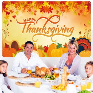 Thanksgiving Backdrop, Happy Thanksgiving Banner Thanksgiving Background, Thanksgiving Backdrops for Photography Party Decorations, 71 x 43 Inch