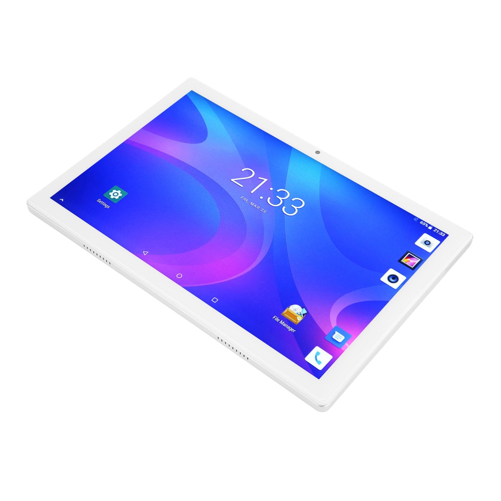 Silver Tablet, 8MP 13MP 1920x1200 IPS 10 Inch Tablet 8 Core Processor 8GB 256GB for Travelling (US Plug)