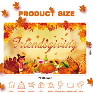 Friendsgiving Backdrop, Friendsgiving Photo Backdrop Happy Friendsgiving Banner, Thanksgiving Backdrops for Photography Party Decorations, 71 x 43 Inch