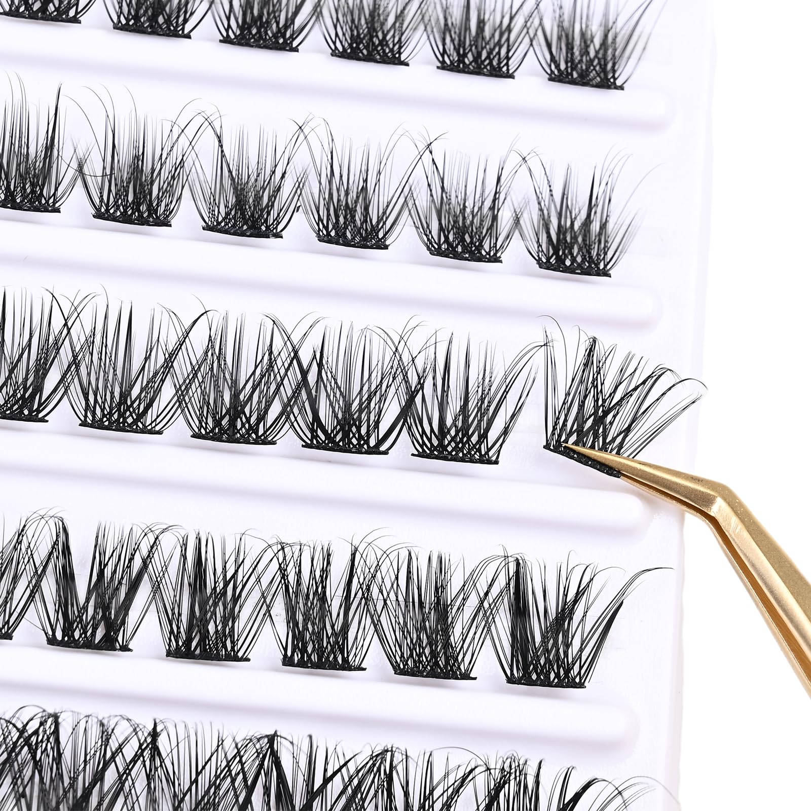 SQYlashes Eye Lash Clusters D Curl, Individual Lashes Cluster Eyelash Extensions, 100PCS Natural DIY Lash Extensions at Home (D24, Mix 8-16mm)