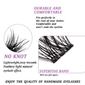 SQYlashes Eye Lash Clusters D Curl, Individual Lashes Cluster Eyelash Extensions, 100PCS Natural DIY Lash Extensions at Home (D24, Mix 8-16mm)