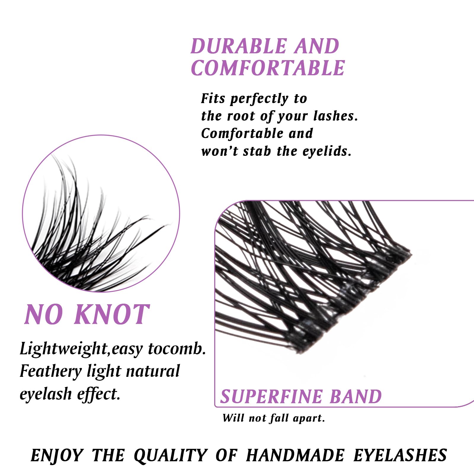 SQYlashes Eye Lash Clusters D Curl, Individual Lashes Cluster Eyelash Extensions, 100PCS Natural DIY Lash Extensions at Home (D24, Mix 8-16mm)