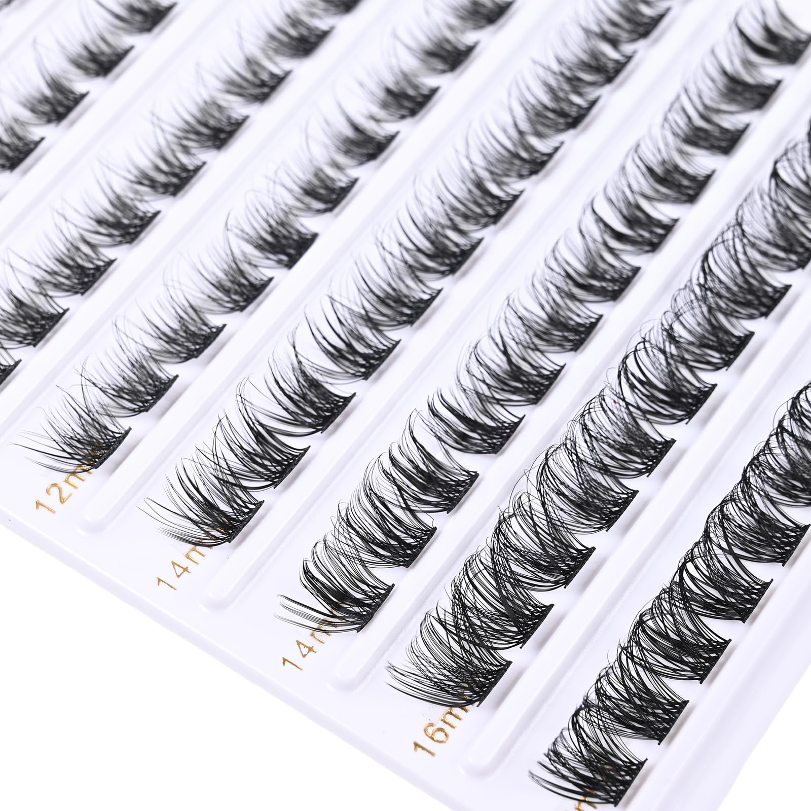 SQYlashes Eye Lash Clusters D Curl, Individual Lashes Cluster Eyelash Extensions, 100PCS Natural DIY Lash Extensions at Home (D24, Mix 8-16mm)