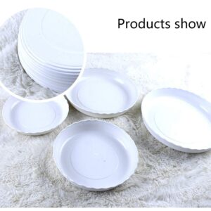 YUANAIYI 12 Packs Wave Plant Saucer - Plastic Flower Pot Drip Trays/Durable Heavy Duty White Plant Tray for Indoor and Out Door Plant(6/8/10 inch)