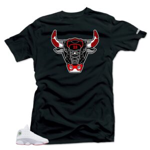 Shirt to Match Jordan 13 Wolf Grey Match Sneaker Tee - Shirt to Match Jordan 13 Wolf Grey Bull 13 Black | Small