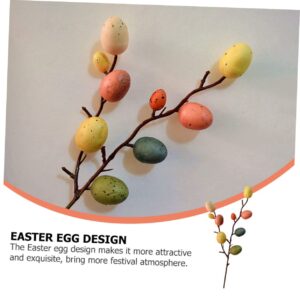 Abaodam 2pcs 5 Egg Decoration DIY Easter Eggs Floral Branches for Easter pots for Indoor Plants Easter Egg Twigs Easter Tree Branches Easter Eggs Decor Easter stem Foam Suite Household