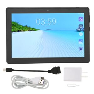 GLOGLOW Office Tablet, US Plug 100‑240V HD Tablet 8 Inch FHD 6GB RAM 128GB ROM for School (Black)