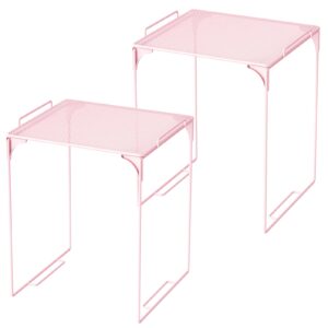 svartur shelf pack, 2, metal, contemporary, pink, stackable, space saving, for school locker organizing