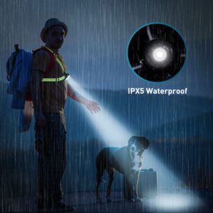 Running Light for Night Dog Walking Jogging, Bright LED Safety Running Headlamp with Back Warning Light for Runners, USB Rechargeable High Visibility Reflective Outdoor Gear for Men Women Children