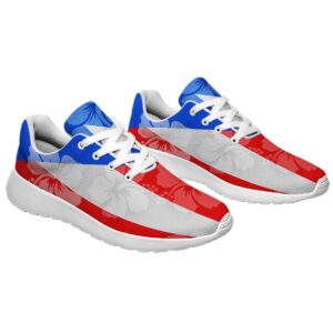 Puerto Rico Flag Shoes Men Women Puerto Rico Sneakers Breathable Running Sport Tennis Shoes 100% Boricua Gift White Size 11