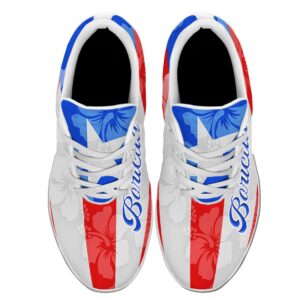 Puerto Rico Flag Shoes Men Women Puerto Rico Sneakers Breathable Running Sport Tennis Shoes 100% Boricua Gift White Size 11