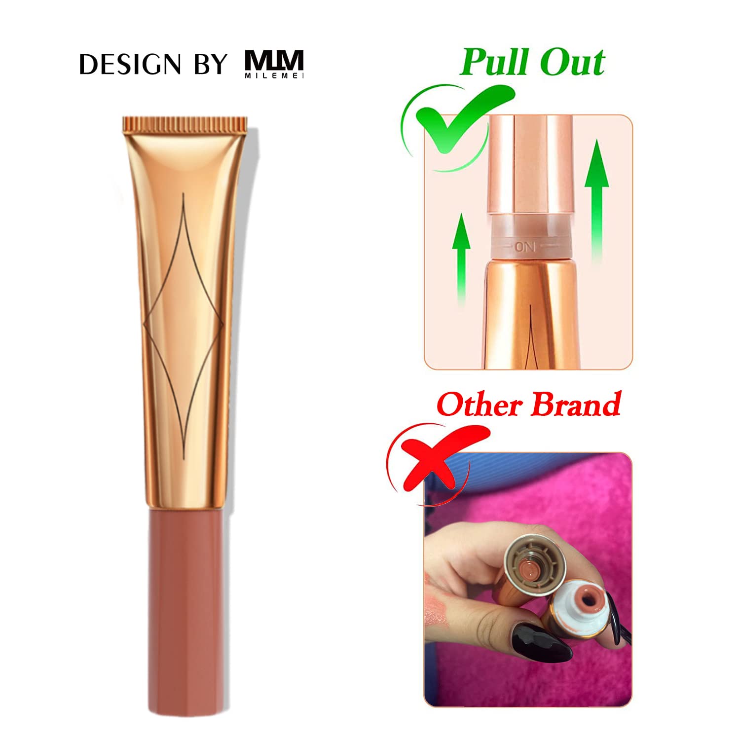 2 Color Contour Beauty Wand, Highlighter ，Face Concealer Contouring with Cushion Applicator Long Lasting & Smooth Matte Finish Liquid Illuminator Makeup Stick (01# Contour&02#Peach Pink)