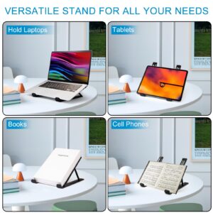 Laptop Stand for Desk,MacBook Portable Foldable Stand Sturdy Laptop Riser, Ventilated Laptop Holder Compatible 13 14 15.6 Inch MacBook Pro Air/HP/Dell,Cooling Computer Stand Accessories Black