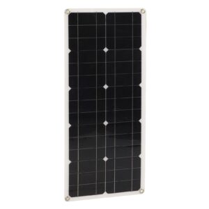 Solar Panel, Energy Saving Solar Battery 12V 24V Adaptive High Temperature Resistant High Power Over Discharge Protection IP65 Waterproof for Boats (10A)