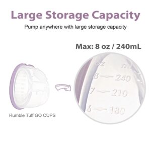 BabyShown Rumble Tuff Go Cups- Hands Free Collection Cups. Sizes 24mm Breastshield and 21mm Insert. Compatible with Medela Breast Pumps and Spectra Breast Pumps. 8 oz Storage Capacity Easy Cleaning