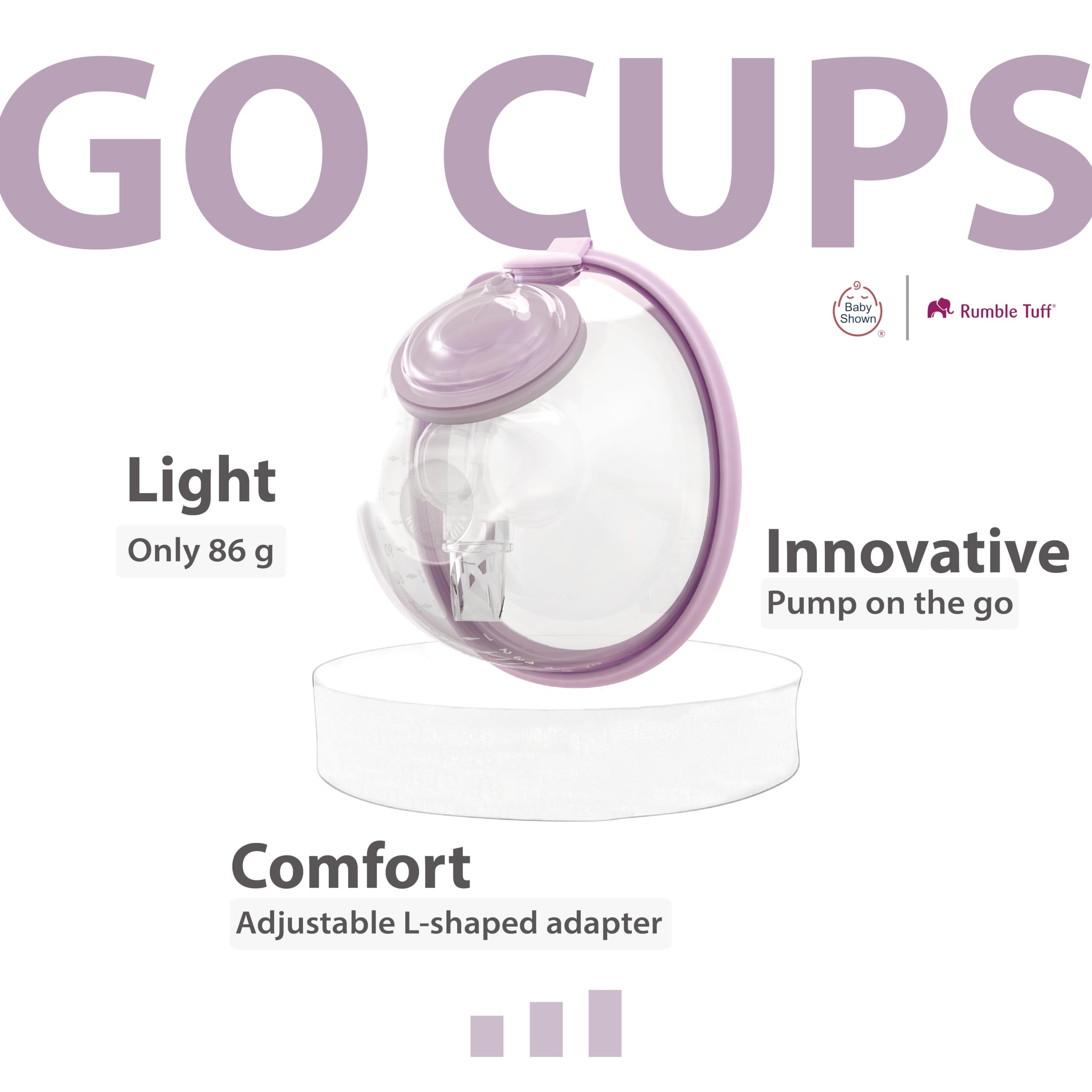 BabyShown Rumble Tuff Go Cups- Hands Free Collection Cups. Sizes 24mm Breastshield and 21mm Insert. Compatible with Medela Breast Pumps and Spectra Breast Pumps. 8 oz Storage Capacity Easy Cleaning