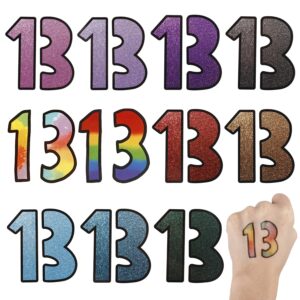 36pcs number 13 tattoos for taylor temporary, waterproof 13 temporary tattoos singer ts 13 tattoo sticker inspired party favors for singer fans concert music festival