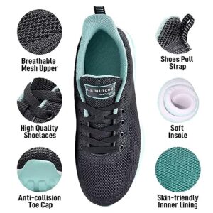 ZOOMCO Womens Air Running Shoes Womens Walking Shoes Lightweight Women Sneakers Air Cushion Tennis Shoes for Gym Workout Sports Gray-Green